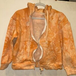 Blackbough Tie-Dye Full Zip Hoodie M sweatshirt jacket zipper orange 🍊 hooded